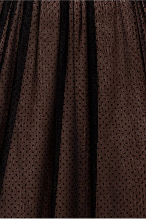 Sleeveless Pleated Dobby Mesh Corsage Maxi Dress - Black DR4294