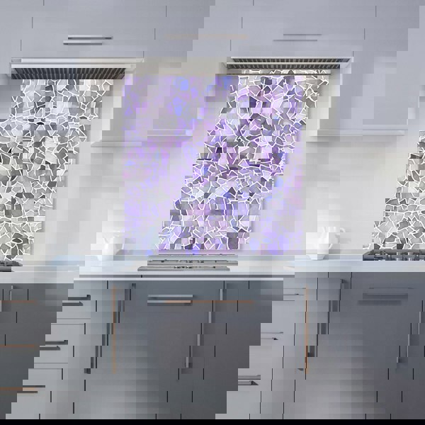 Warren Reed - Designer Purple and White Mosaic Design Kitchen Splashback