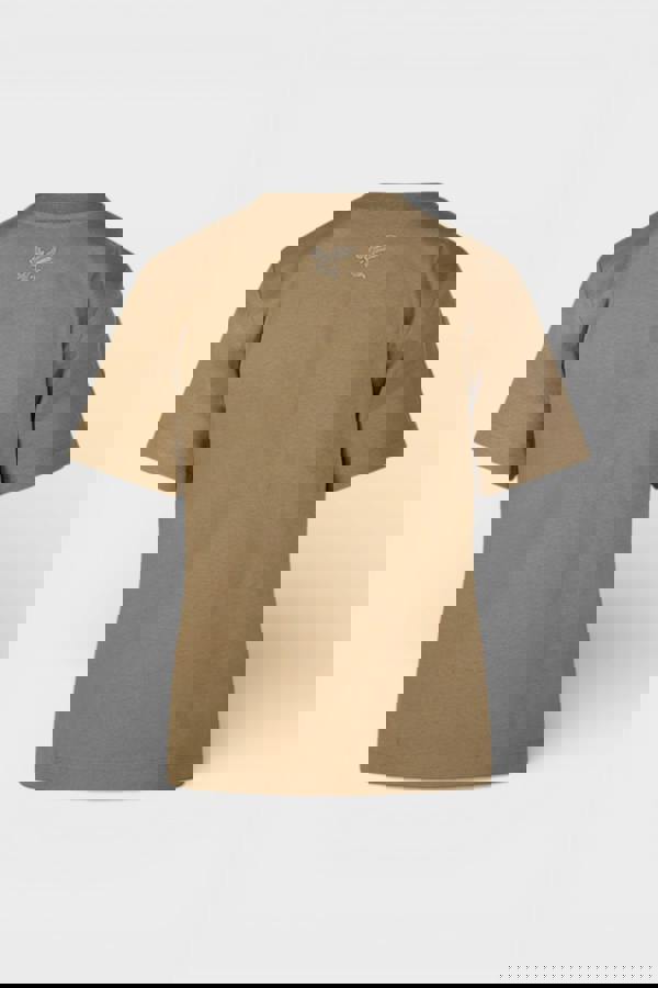 Burberry Paisley Print Logo Cotton T Shirt Teddy Brown