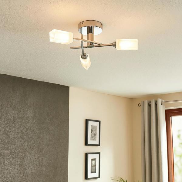 Pagazzi Lighting Icarus 3 Light Semi Flush Ceiling Light Polished Chrome