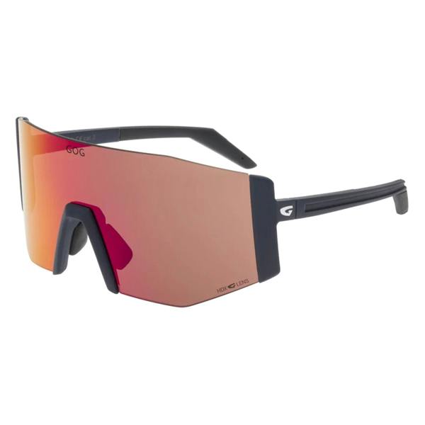 GOG Eyewear Unisex UV400 HDX Contrast Cycling Sunglasses with Mirror Scratch-Resistant Lens - One Size - Matt Navy Blue/Black