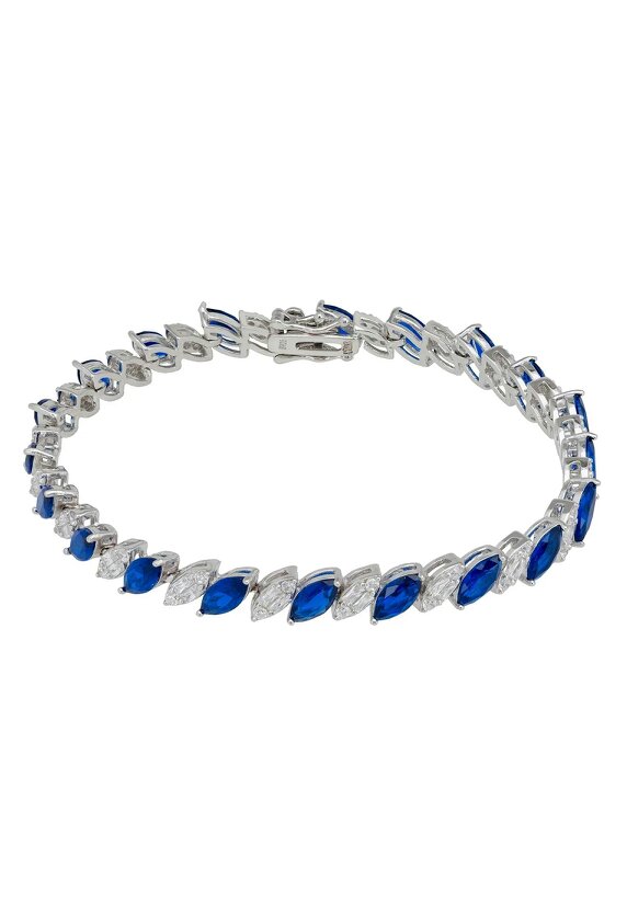 Latelita Viscountess Tennis Bracelet Sapphire Silver