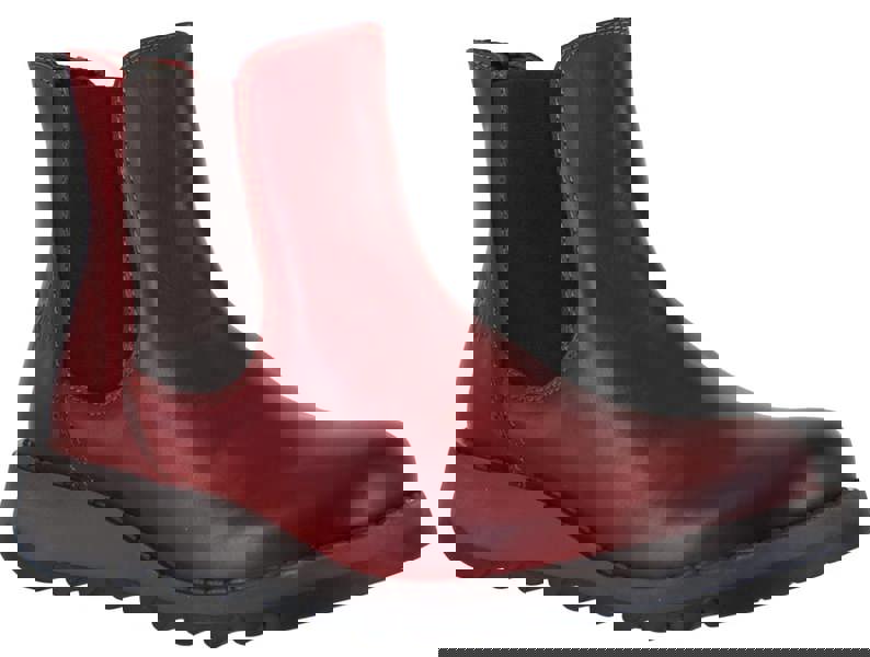 Fly London Salv Womens Wedged Heeled Chelsea Leather Ankle Boots