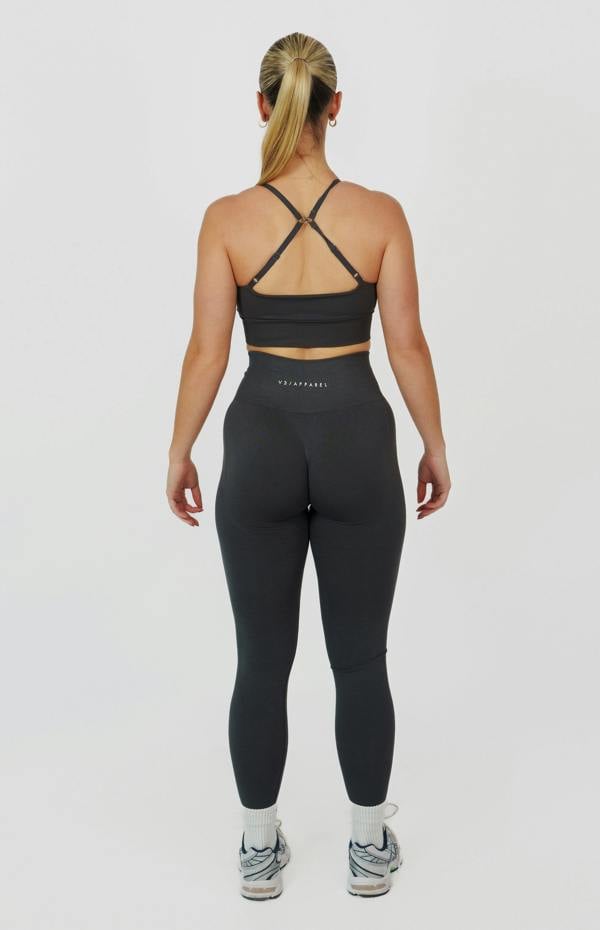 V3 Apparel Tempo Seamless Scrunch Leggings & Multi-Way Sports Bra Set - Slate Grey