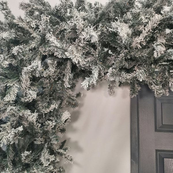 Samuel Alexander 8ft Indoor Flocked PVC Christmas Tree Arch with Snow Tips and Flat Top