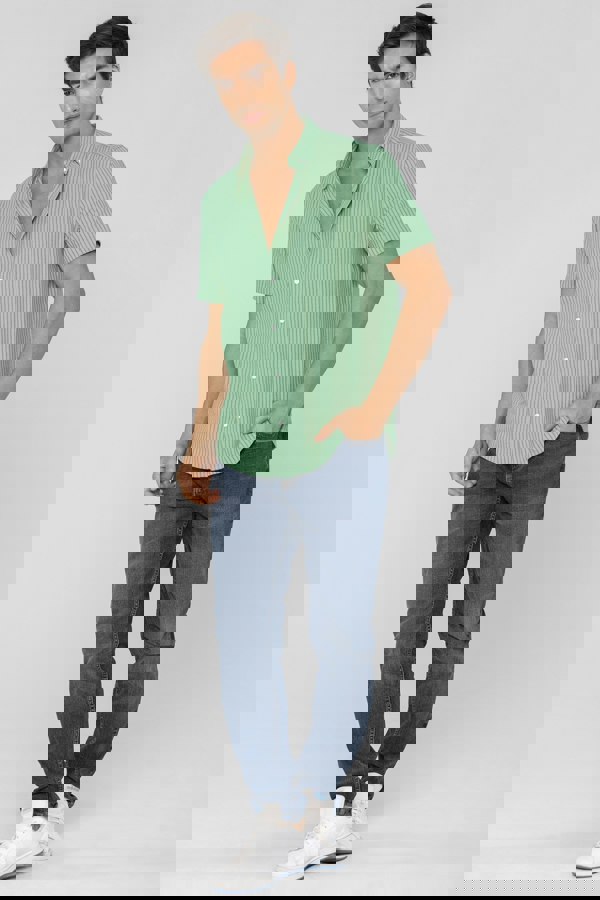 ENORSIA Men's Stripe Short Sleeve Shirt