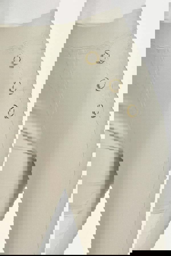 Mudflower Button Detailed Bengaline Stretch Trousers