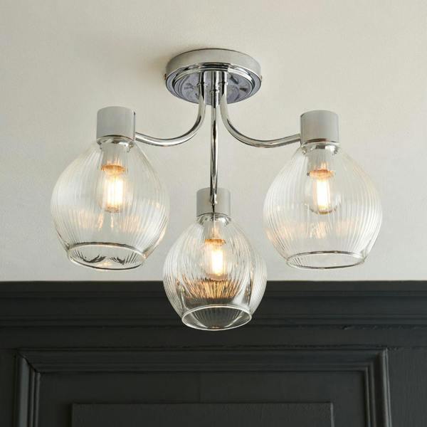Pagazzi Lighting Hamilton 3 Light Polished Chrome Semi Flush Ceiling Light