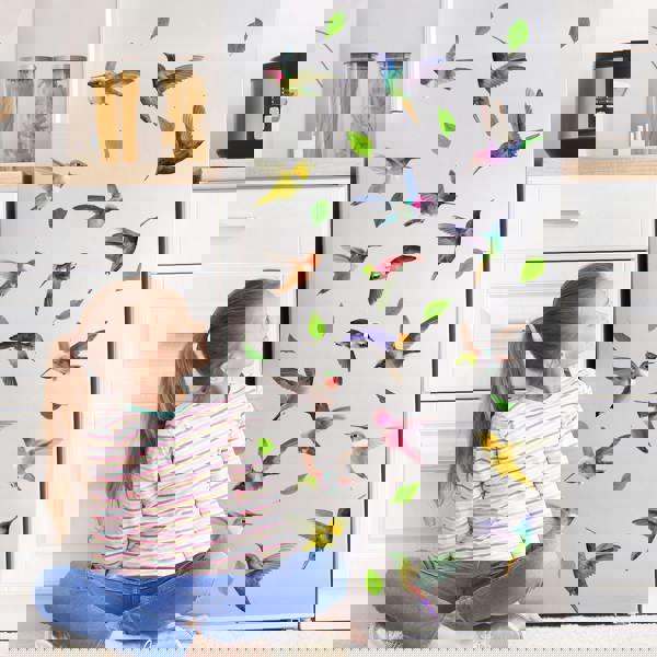 WALPLUS (WSW3002 x 2 PACKs) - Small Hummingbirds Window Clings