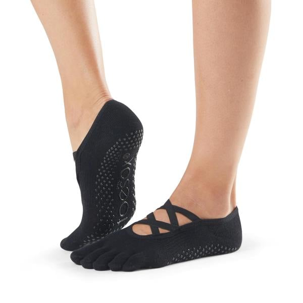 ToeSox Elle Full Toe Grip Socks - Black