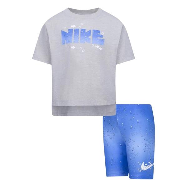 Nike Childrens/Kids Genie Bubble T-Shirt & Shorts Set - University Blue - 