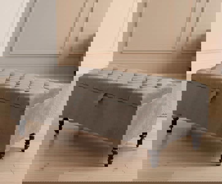 ISTOOLS Luxury Velvet Storage Ottoman Bench – Chesterfield Coffee Table