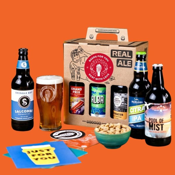 QWERTY Beer Box Valentine's Day Traditional British Real Ale Hamper (6 x 500ml Bottles)