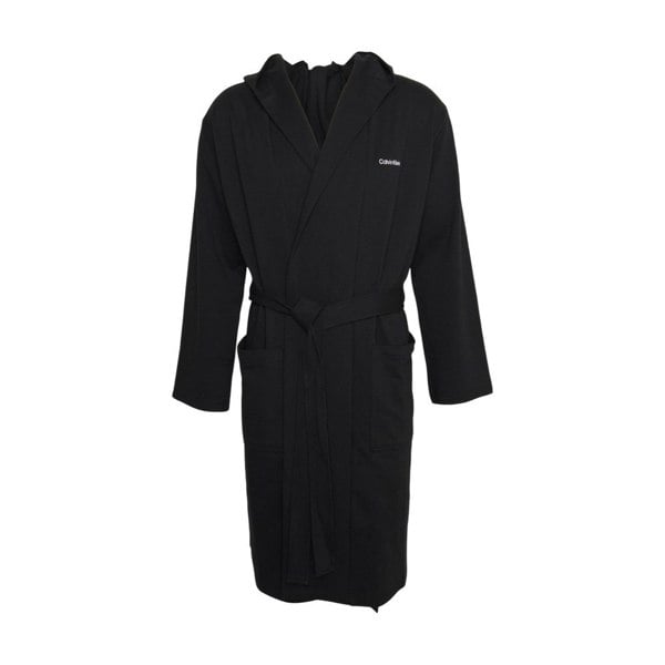 Calvin Klein Mens Modern Cotton Dressing Gown - Black