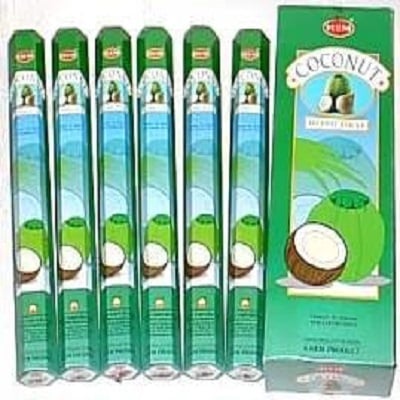 COCONUT INCENSE STICKS (6 PACKS=120 STICKS) 