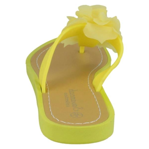 Savannah Ladies Savannah Flat Toepost Rose Trim Sandals
