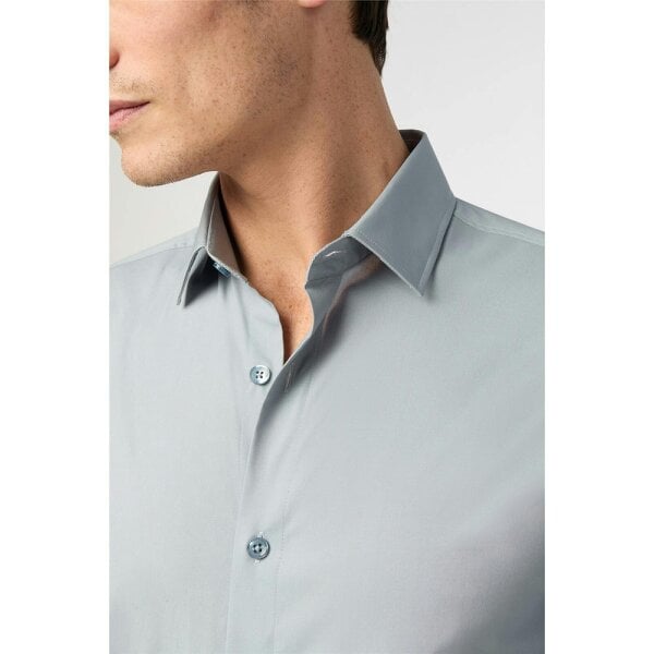 Limehaus Slim Fit Duck Egg Stretch Shirt