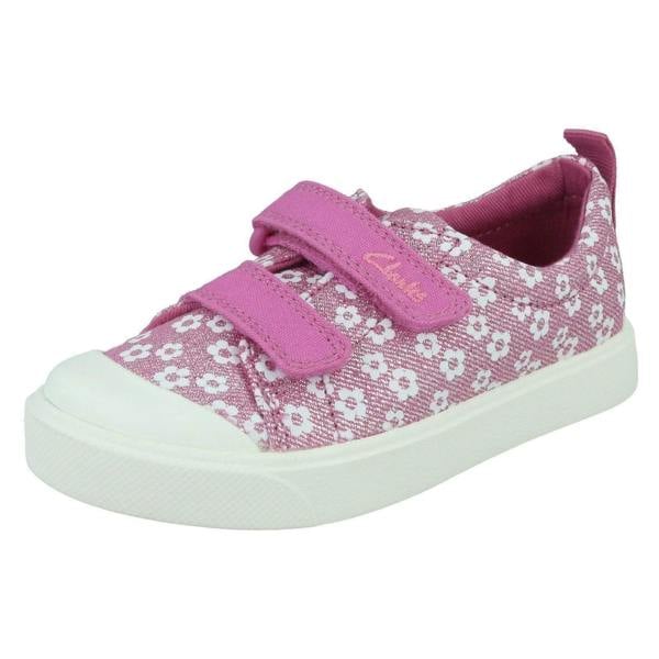 Clarks Girls Clarks Pattern Detailed Canvas Shoes City Bright