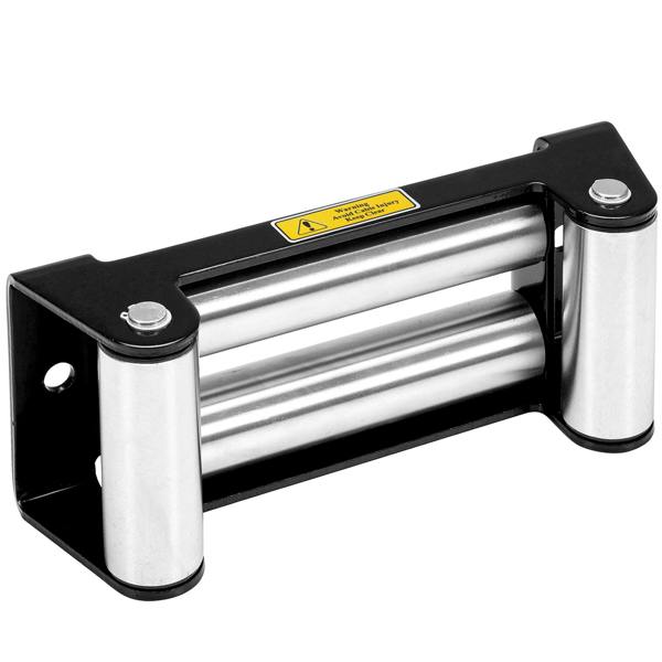 WINCHMAX Large Roller Fairlead, Black. Heavy Duty Zinc Plated Rollers.
