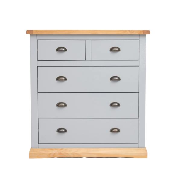 Bomporto 5 Drawer Chest of Drawers Brass Cup Handle
