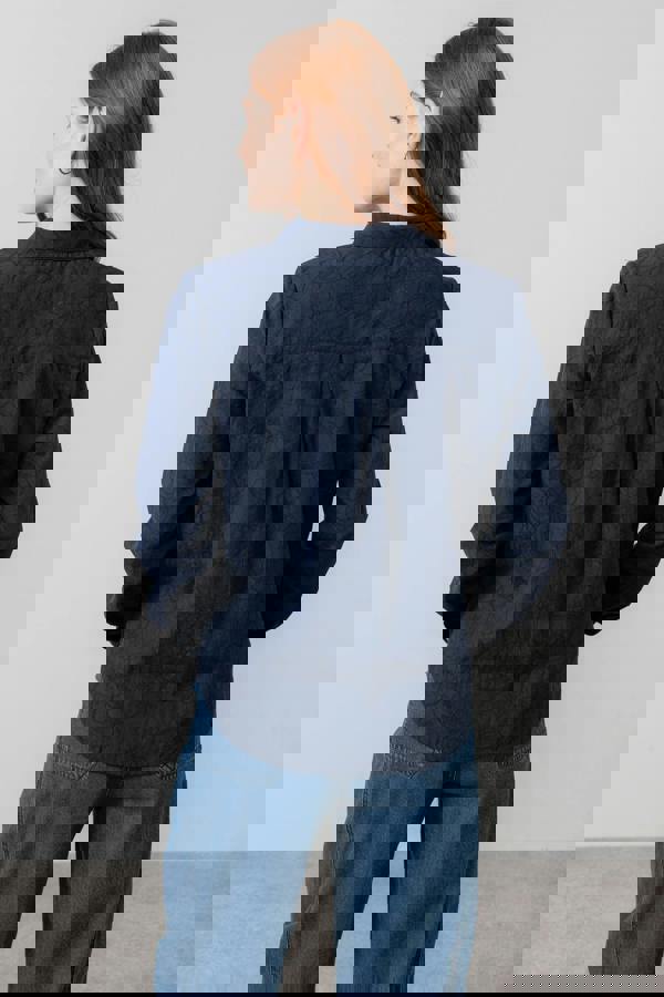 Lily & Me Patsy Textured Jacquard Shirt Navy