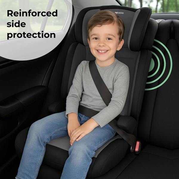 MBCSB30 i-Size (100-150cm) High Back Booster Car Seat - Grey & Black
