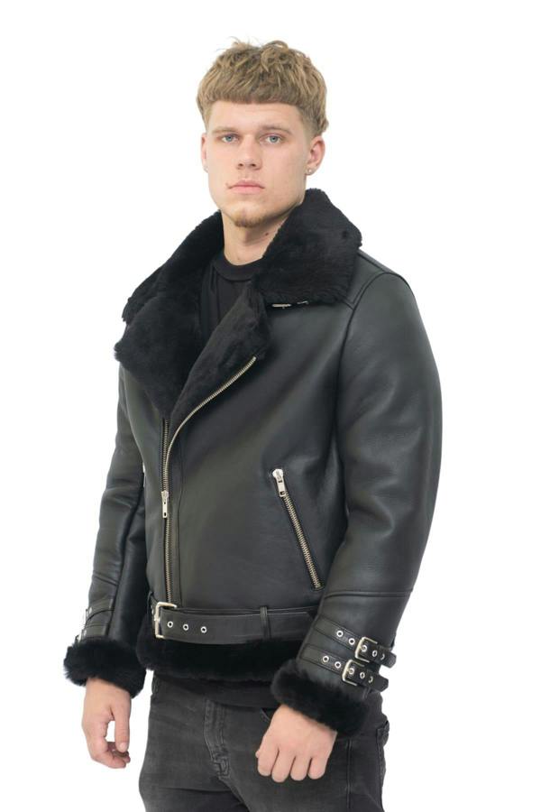 Infinity Leather Mens Sheepskin Leather Biker Jacket-Hayle