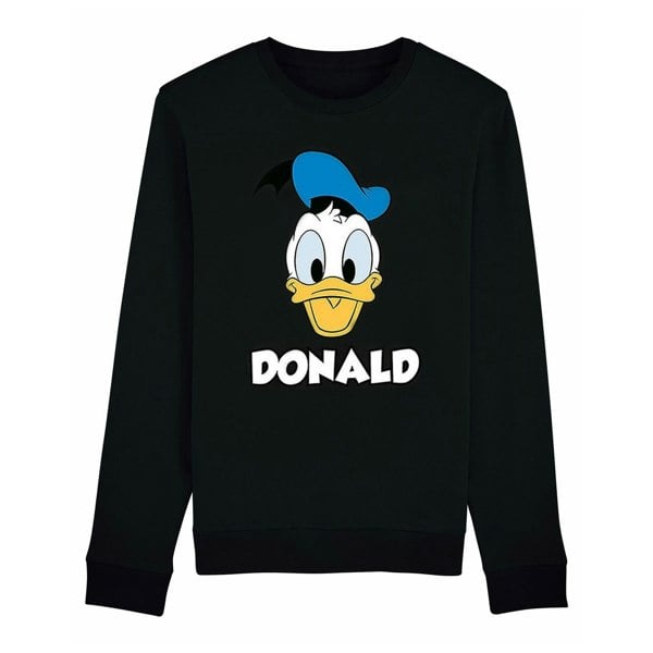 Disney Boys Donald Duck Face Cotton Sweatshirt - Black