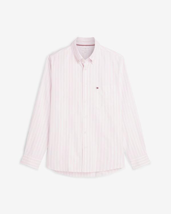 Tommy Hilfiger Heritage Oxford Mens Long Sleeve Striped Shirt - Rose Petal/Stripe