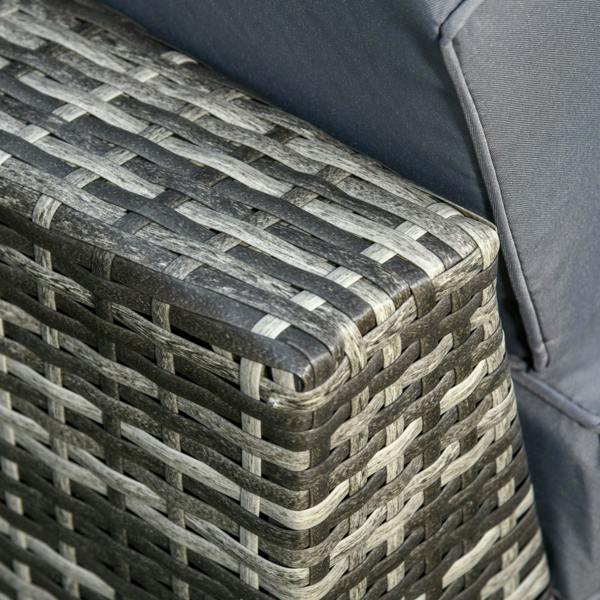 Wyld Haus Nona Rattan Grey 8 Seater Outdoor Sofa Coffee Table Set With Cushions