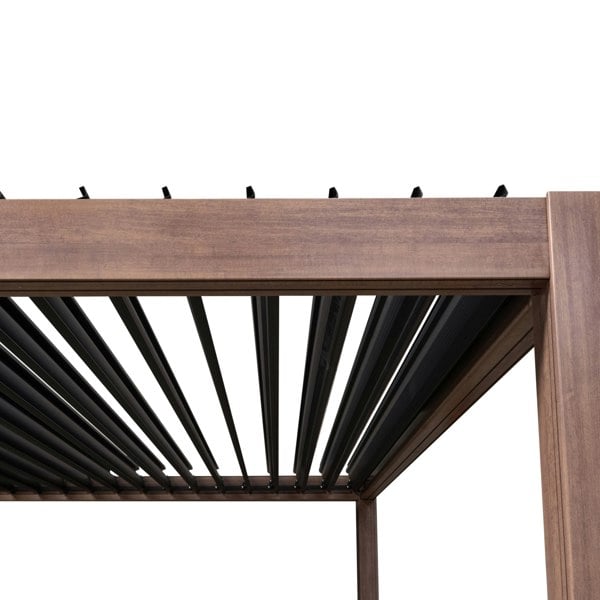 Jardi Wood Effect Aluminium Pergola 4m x 3m