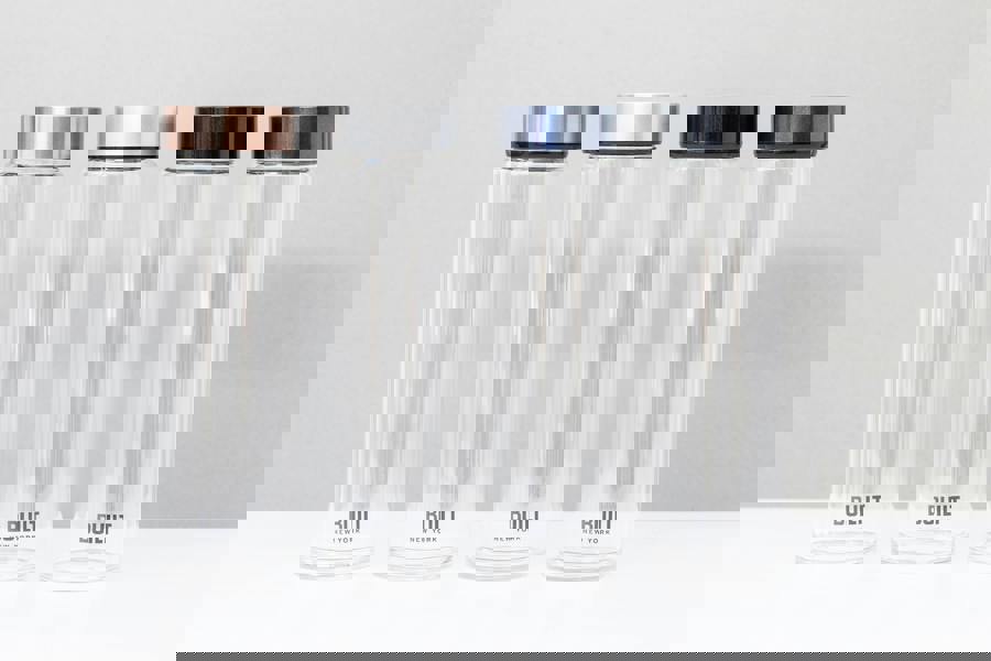 Built New York BUILT Tiempo 450ml Insulated Water Bottle, Borosilicate Glass / Stainless Steel - Rose Gold