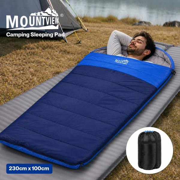 Mountview Sleeping Bag Extra Wide 230x100cm 3 Season Waterproof Hiking Blue