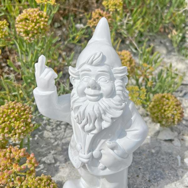 Stoobz White Middle Finger F**k You Garden Gnome 20cm