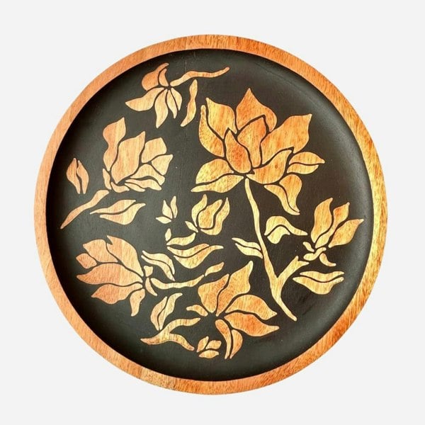 Batik Ying Magnolia Batik Mahogany Serving Plate