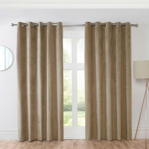 Sundour Casa Mocha Eyelet Ready Made Eyelet Curtains