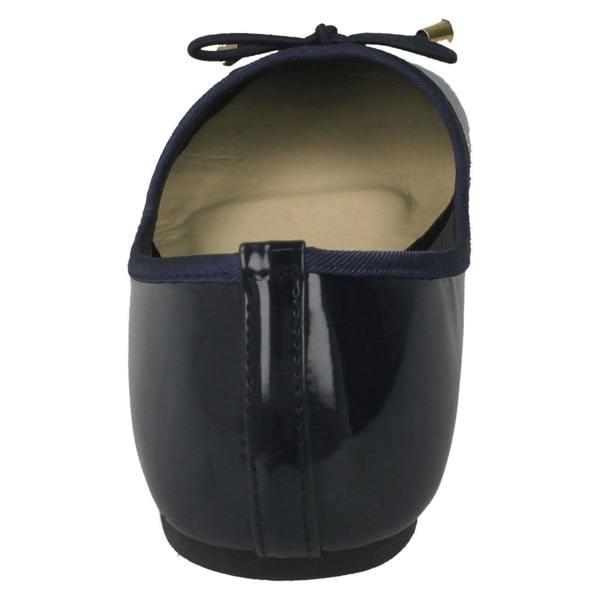 Spot On Ladies Spot On Patent Ballerina Shoes