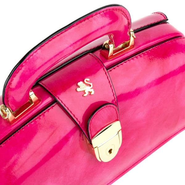 Embassy London Gazelle - Pink - Top handle bag with key lock in pink smooth genuine leather