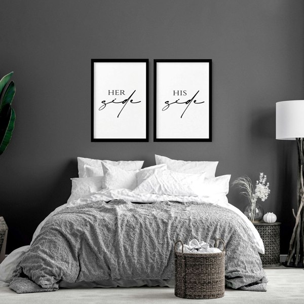 1st wedding anniversary gift | set of 2 wall art prints