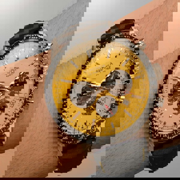 Sekonda Sports Velocity Yellow Dial Chronograph Watch 1395