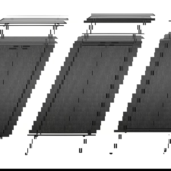 Dorel Home Wainwright Bar Cabinet in Black Oak