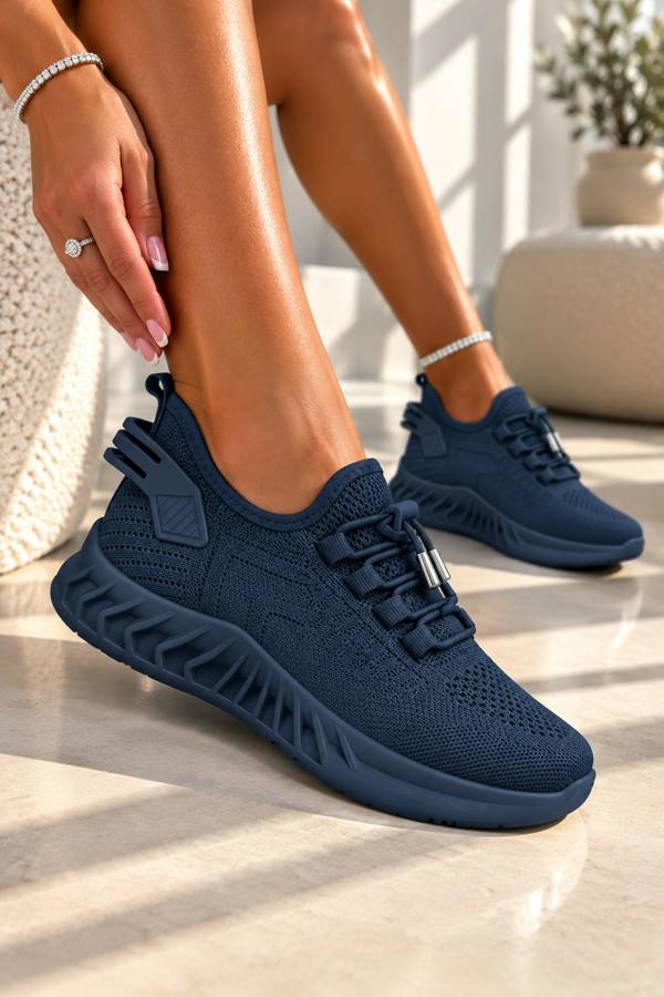 Love Lemonade Zaya Lightweight Mesh Athleisure Trainers Navy