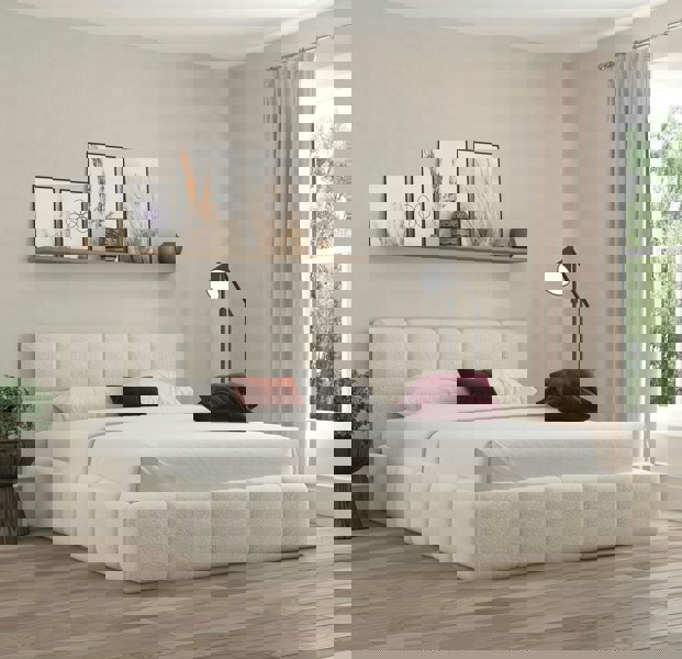 DS Living Ovella Cubed Frame Bed - Ivory