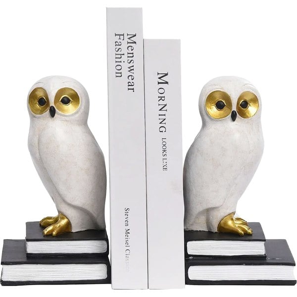 Maison des Cadeaux Wise White Owl Bookends