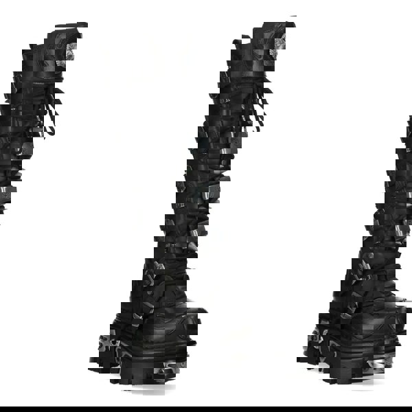 New Rock M-161-C10 Knee High Black Leather Gothic Boots