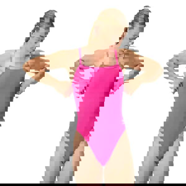 Vibrant dark pink Speedo club training solid web back one-piece swimsuit