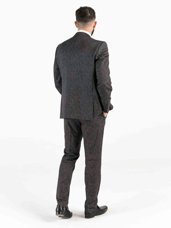 V2 Classic Herringbone - Dark Grey Three Piece Suit