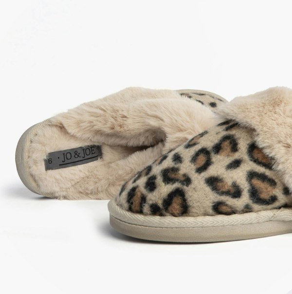 Jo & Joe NALA Womens Mule Slippers Leopard