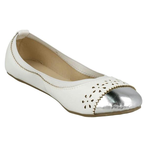 Spot On Girls Spot On Metallic Toecap Ballerina Shoes H2410