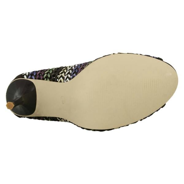 Spot On Ladies Spot On Heeled Peep Toe Court Shoe